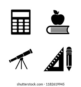 School Inventory. Simple Related Vector Icons Set for Video, Mobile Apps, Web Sites, Print Projects and Your Design. School Inventory icon Black Flat Illustration on White Background.