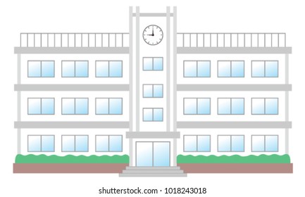 A school isolated on white background
