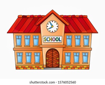 School Isolated On White Background Stock Vector (Royalty Free) 1576052560