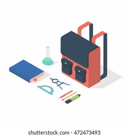 School, isometric concept vector illustration
