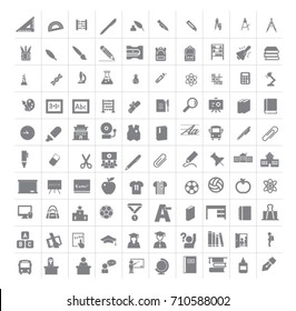 School items or stationary vector icons set