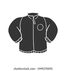 School Jacket Icon Silhouette Illustration. Uniform College Vector Graphic Pictogram Symbol Clip Art. Doodle Sketch Black Sign.