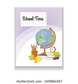 School journal. Cover of a notebook, journal or book for children's education.
