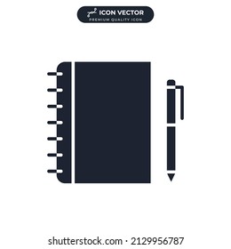 diario escolar. Plantilla de símbolo de icono de bloc de notas para ilustración vectorial de colección de diseño gráfico y web