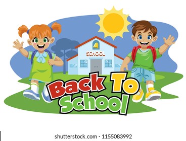 School Kid Back School Cartoon Set Stock Vector (Royalty Free ...