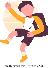 School kid character vector illustration