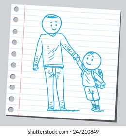 School kid with dad