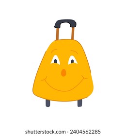 school kid luggage cartoon. schoolbag backpack, pack back, rucksack open school kid luggage sign. isolated symbol vector illustration