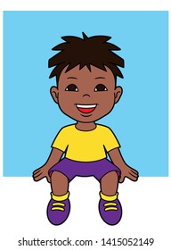 school kid sitting vector illustration