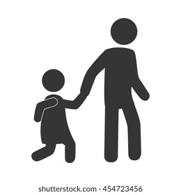 School kid walking pictogram design, isolated flat icon vector illustration graphic.
