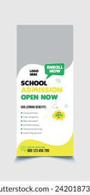 School Kids Admission Rollup Banner Design Template
