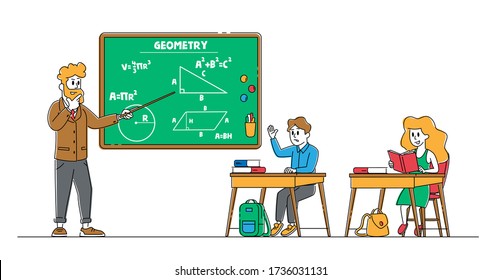 Kindergarten Teacher Teaching Math Her Small Stock Vector (royalty Free 