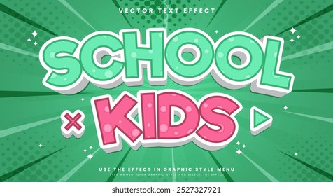 School Kids editable text effect Template with modern style