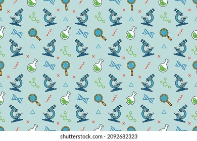 School kids fun cartoon seamless pattern design