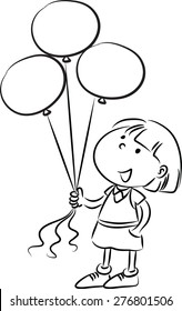 school kids holding balloons