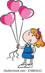 school kids holding balloons