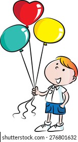 School Kids Holding Balloons Stock Vector (Royalty Free) 276801632 ...