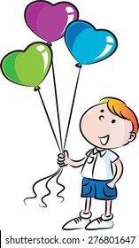 school kids holding balloons