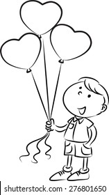school kids holding balloons