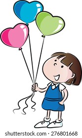 school kids holding balloons