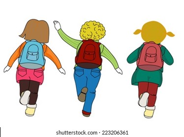 School Kids running