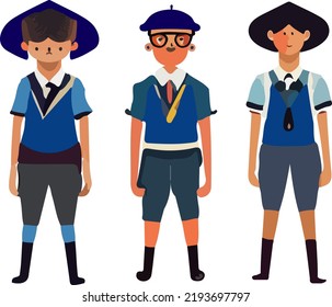 School kids. students. boys. school uniform