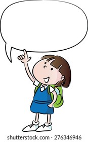 school kids talking with blank speech bubble