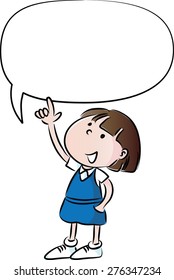 school kids talking with blank speech bubble