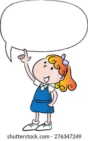school kids talking with blank speech bubble