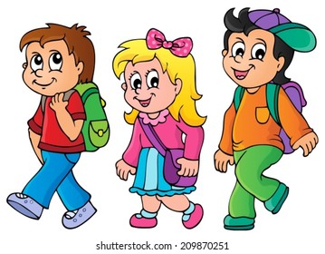 School kids theme image 3 - eps10 vector illustration.