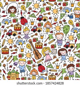 School, kindergarten with cute vector children. Dancing, singing, painting, online education. Creativity and imagination.