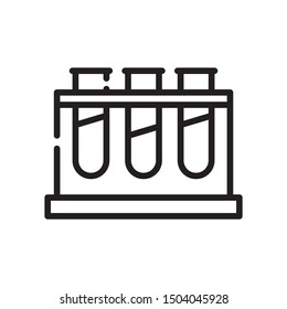 School Lab Equipment Test Tubes Tongs And Racks Vector Icon