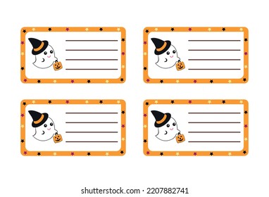 School Label With Halloween Design School Label, Name And Address, Tag, Children's Clothing Sticker	