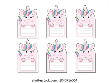 school label with unicorn design school label Animal, Name and Address, Tag, Sticker for Child Clothes and School labels Name tags, Stickers for girls, pupil notebooks,workbooks etc back to school
