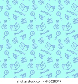 School laboratory background, Sketchy Doodles Elements, Vector Illustration