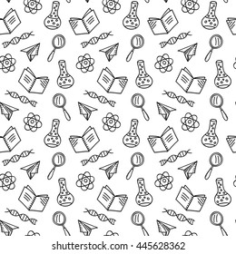 School laboratory background, Sketchy Doodles Elements, Vector Illustration