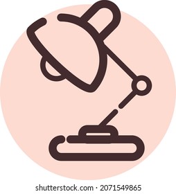 School lamp, illustration, vector, on a white background.