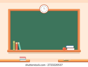 School Landscape Background with blackboard in class room  for Education Design.