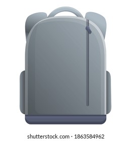 School laptop backpack icon. Cartoon of school laptop backpack vector icon for web design isolated on white background