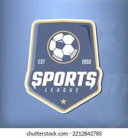 School League Sports Team Logo Concept On Light Blue Background