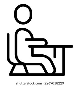 School learn lesson icon outline vector. Children preschool. Teaching elearning