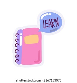 school learn notebook icon isolated