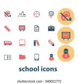 school, learning, education, icons, signs vector concept set for infographics, mobile, website, application
