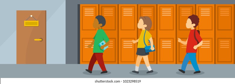 School lesson banner. Flat illustration of school lesson vector banner for web