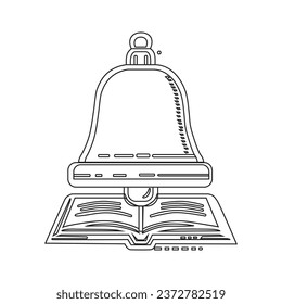 Schulstunde Glocke Symbol flach einzelne Vektorgrafik