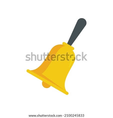 School lesson bell icon. Flat illustration of school lesson bell vector icon isolated on white background