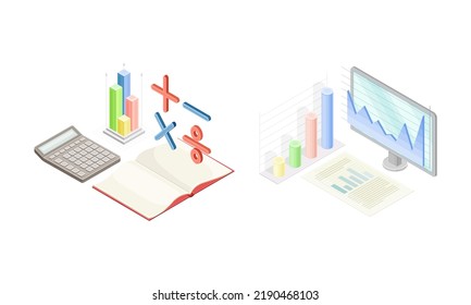 Enseñanza escolar con suministros para tecnología matemática e informática sujeto conjunto de vectores isométricos