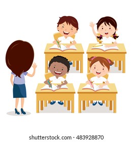 School Lesson Teacher School Kids Stock Vector (Royalty Free) 483928855 ...