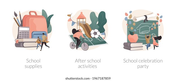 School life abstract concept vector illustrations.