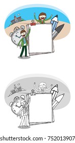 School life.Concept image of learning and enjoying many things in school life.
